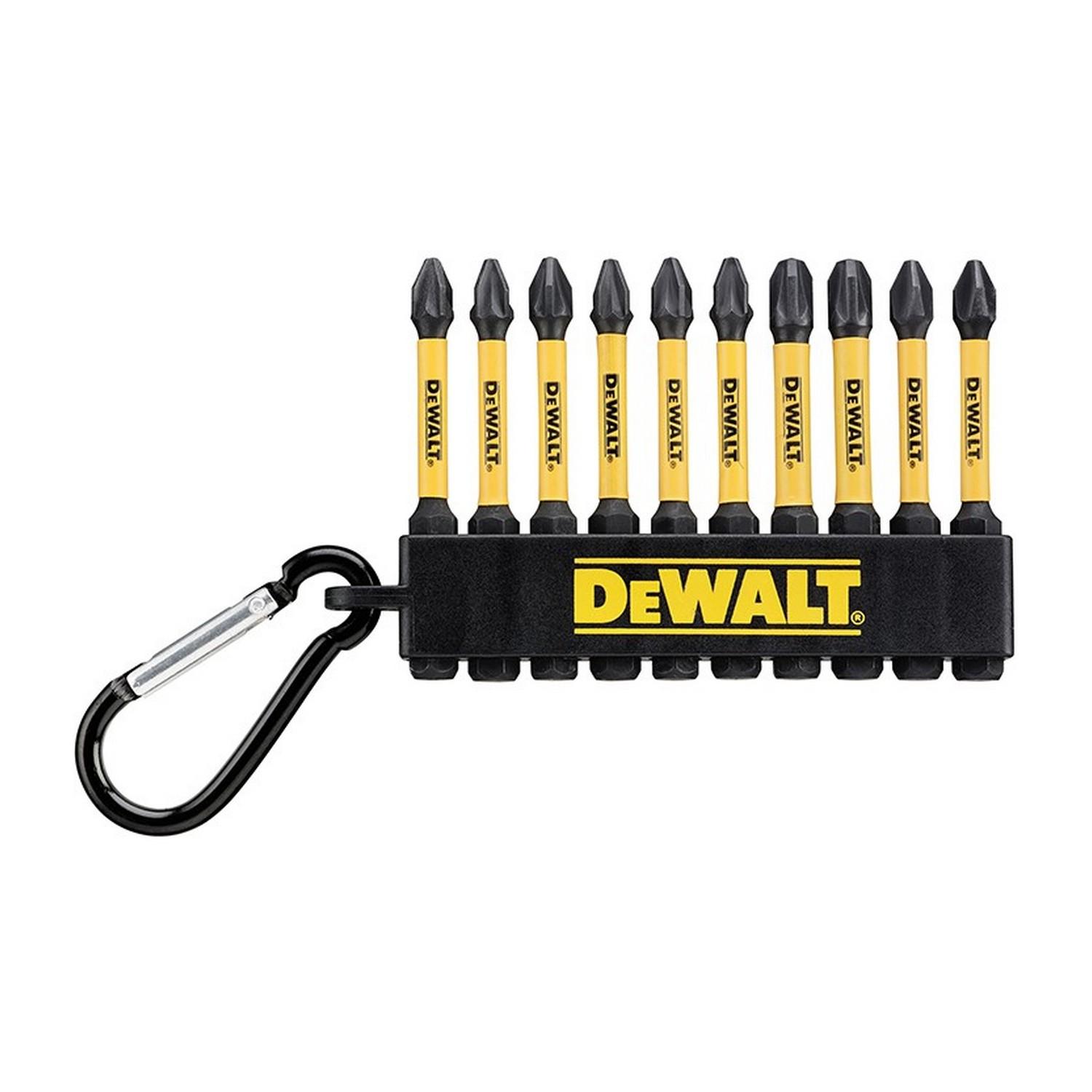 Комплект ударни битове с карабинер DeWALT DT7274, PH/PZ - 57 mm, 10 бр.