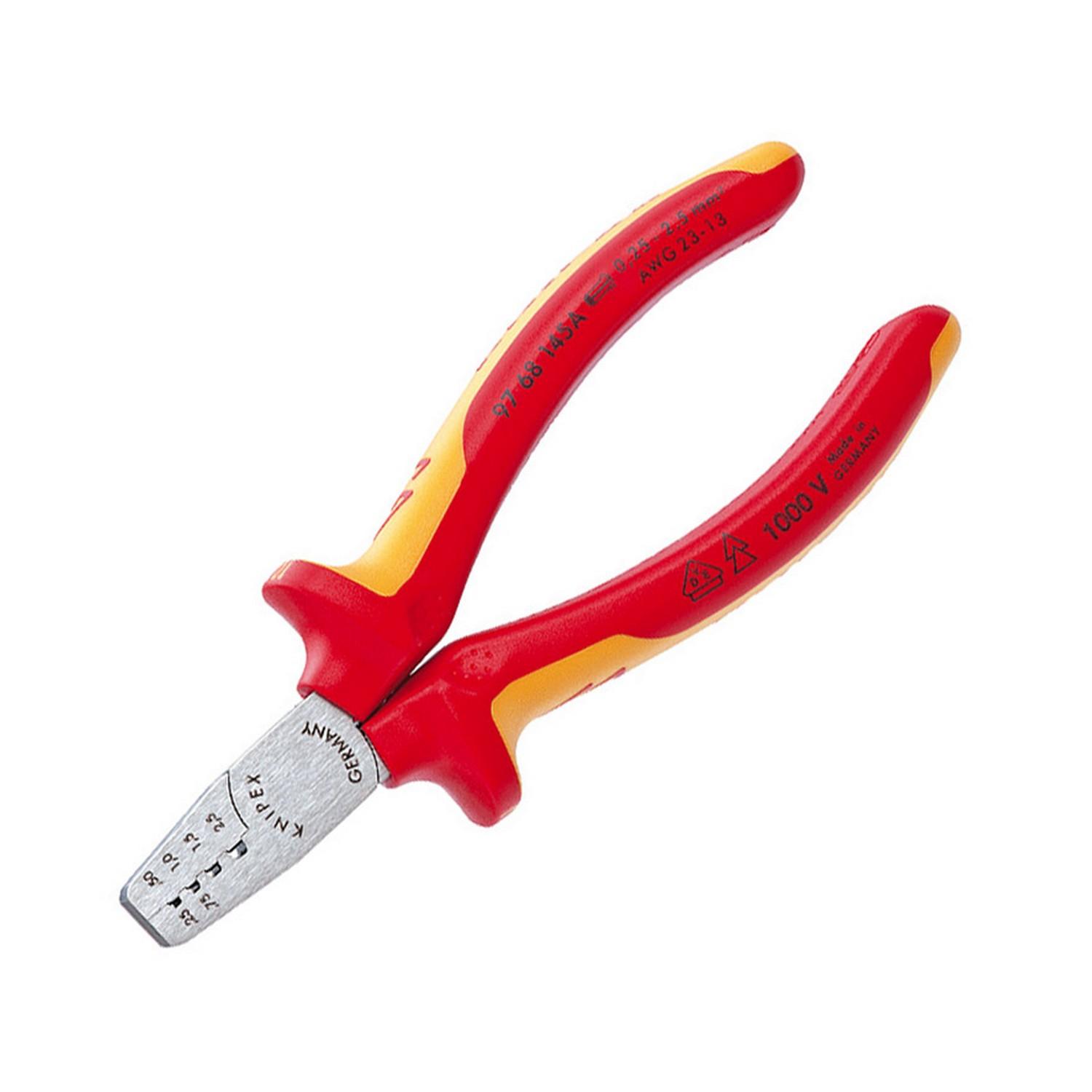 Кербовъчни клещи за кабелни накрайници Knipex 97 68 145 A - 145 mm