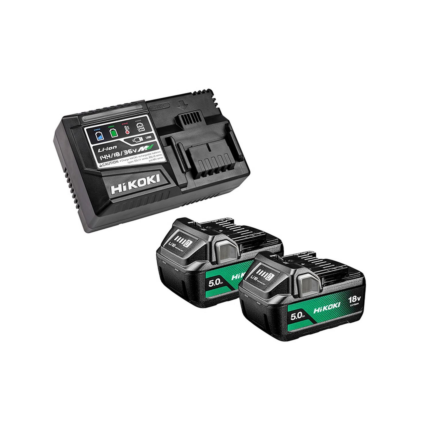 Акумулаторни батерии и зарядно устройство HiKOKI UC18YSL3-WKZ - 18 V, 5 Ah