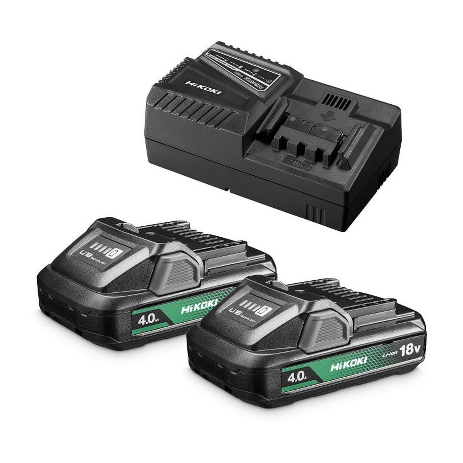 Акумулаторна батерия със зарядно устройство HiKOKI UC18YFSL-WEZ – 18 V, 4 Ah, 2 броя