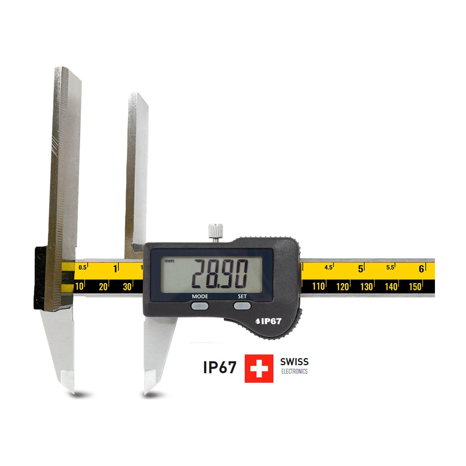 Дигитален шублер плоски челюсти Microtech WIRELESS Flat – 150 мм, 0,01 мм