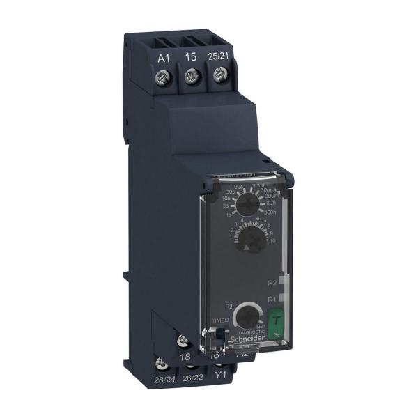 Реле за време при изключване на захранването Schneider RE22R2CMR, 0.05s-300h 24V DC 24-240V AC 2CO 8A
