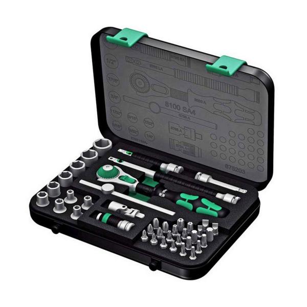 Гедоре с вложки и тресчотка и накрайници Wera 8100 SB 2, 05003594001 - 3/8 inch, 6-24 mm, 43 бр.