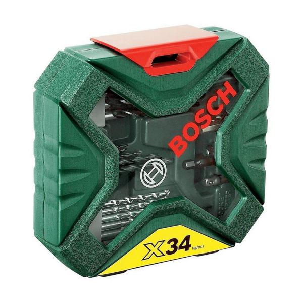 Комплект накрайници със свредла Bosch X-Line, 2607010608 - 34 части