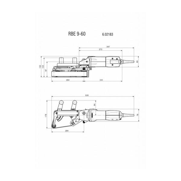 Шлайф за тръби Metabo RBE 9-60 SET, 602183510 - 900 W, 533x30 mm