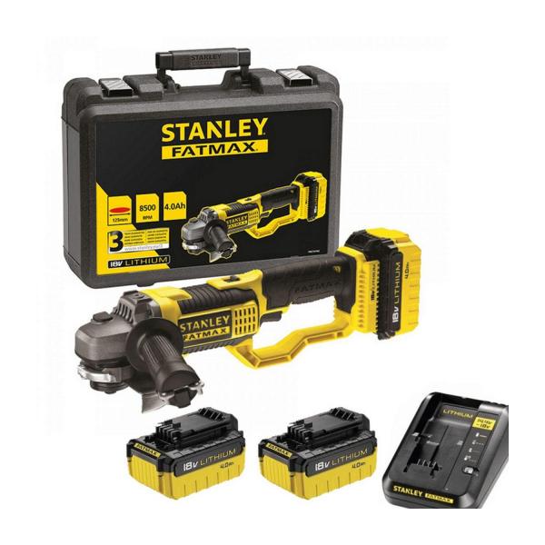 Акумулаторен ъглошлайф Stanley FMC761M2 - 125 мм, 18 V, 2x4 Ah, 8500 об/мин