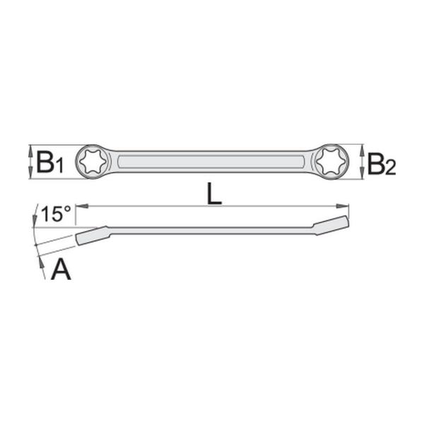 Ключ с извити глави Torx Unior 182/2B T- Т14х18 mm