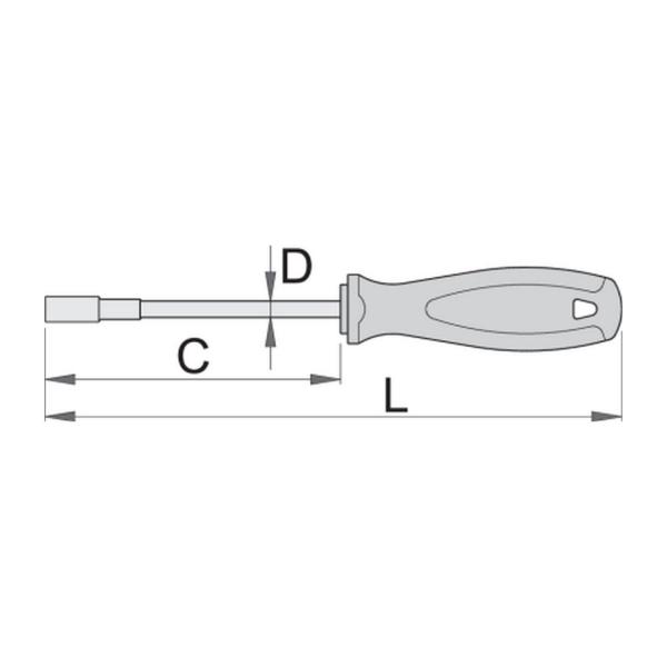 Глуха отвертка Unior 629 TBI - 7x125 mm