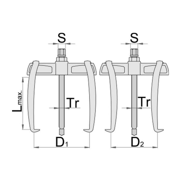 Скоба с два крака - плъзгащи се Unior 683/2 - 130 mm, 80-140 mm