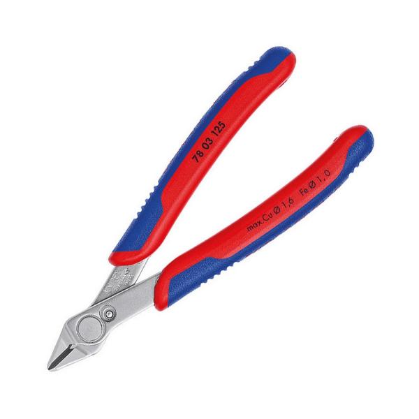 Клещи резачки за електроника с изолация Knipex Super Knips - 125 mm, ф 0.2-1.6 mm - 7803125