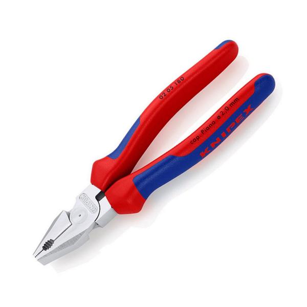 Усилени комбинирани клещи с изолация Knipex 0205 180 - 180 mm, ф 2.5 mm