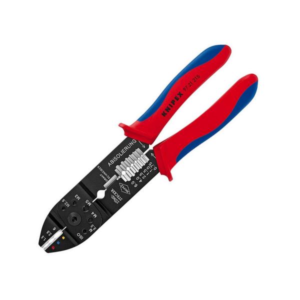 Кербовъчни клещи за изолирани кабелни обувки Knipex 97 21 215 - 230 mm, ф 0.5-6 mm2, AWG 20-10
