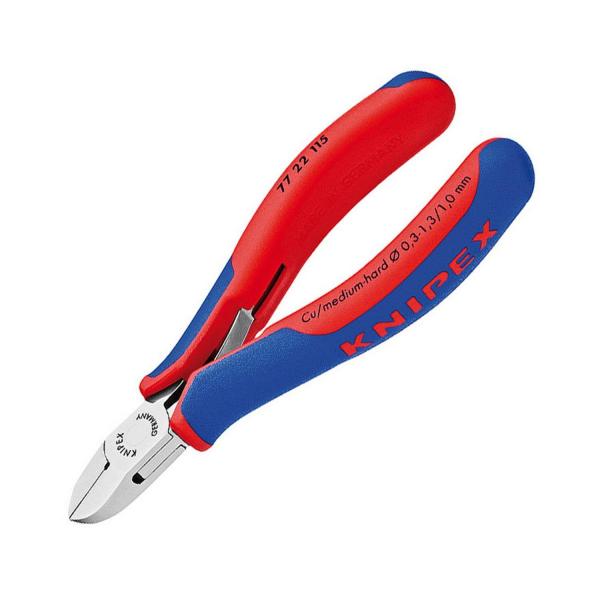 Клещи резачки за електроника с изолация Knipex 77 22 115 - 115 mm, ф 0.3-1.3 mm