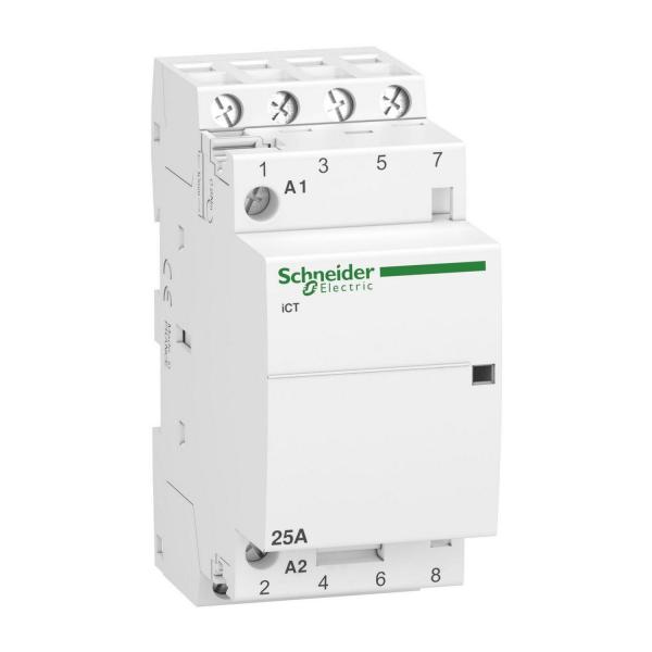 Инсталационен контактор Schneider Acti9 iCT, 25A, 4NO, 220-240V AC, 4P