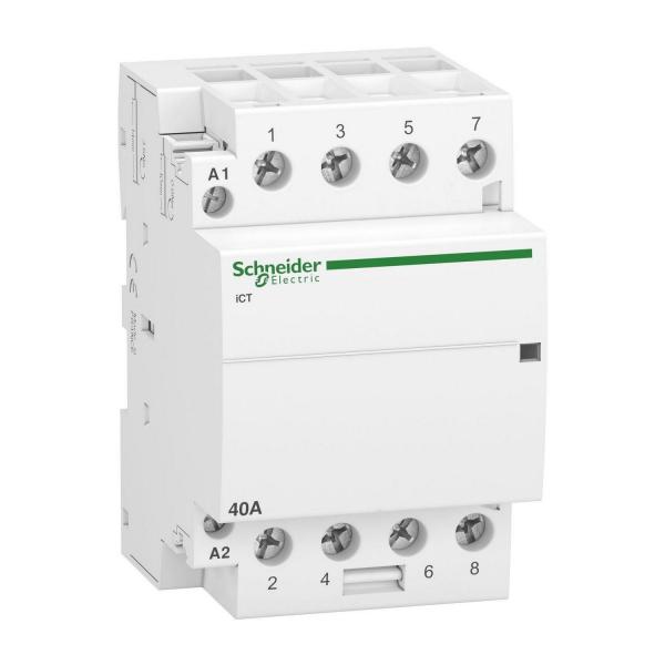 Инсталационен контактор Schneider Acti9 iCT, 40A, 4NO, 220-240V AC, 4P