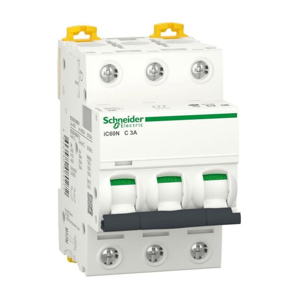 Автоматичен прекъсвач Schneider Acti9 iC60N, C 6kA, 3P,3A