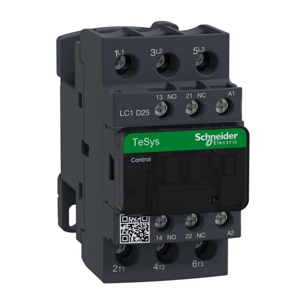 Контактор Schneider TeSys D, 3P, 3NO, 25A, 1NO+1NC, 220-230V AC