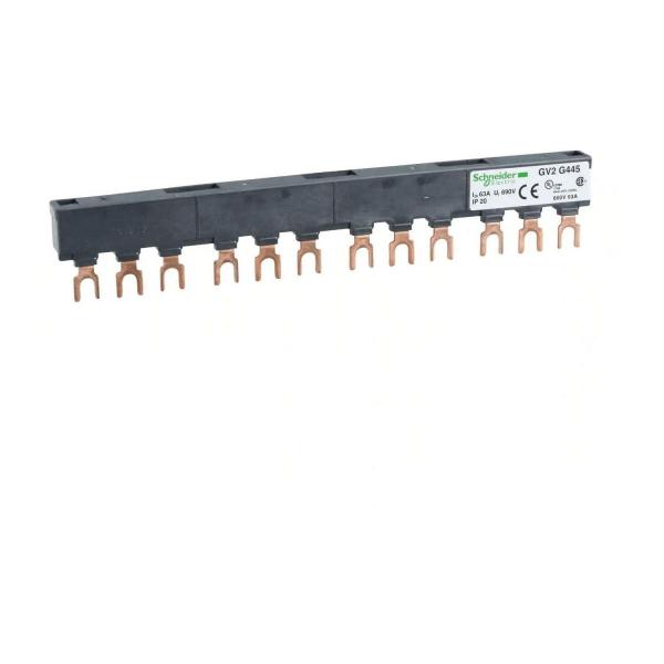 Гребен Schneider за TeSys D, GV2, K, U - 3P, 63A, 4x45 mm