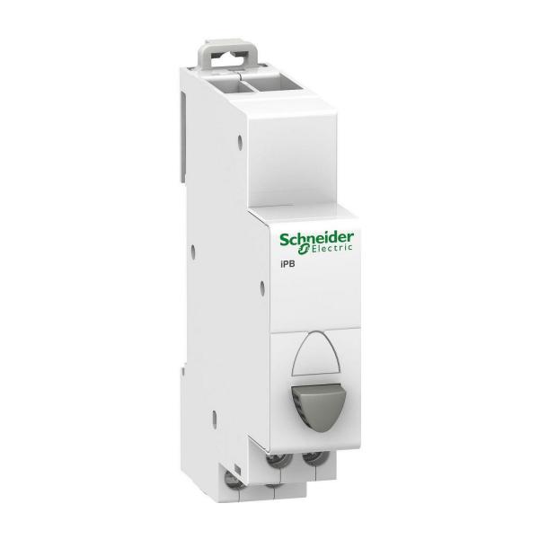 Единичен сив бутон Schneider Acti 9 iPB, 1NC