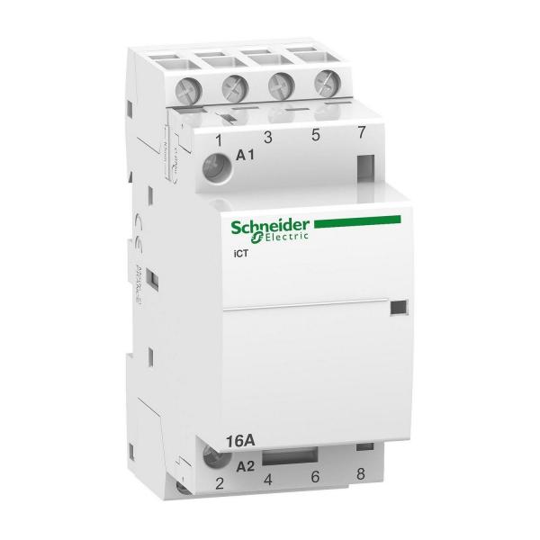 Инсталационен контактор Schneider Acti9 iCT, 16A, 4NO, 220-240V AC, 4P