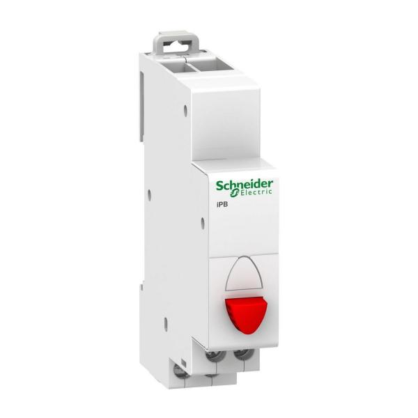 Единичен червен бутон Schneider Acti 9 iPB, 1NC