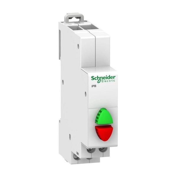 Двоен зелено/червено бутон Schneider Acti 9 iPB, 1NO+1NC