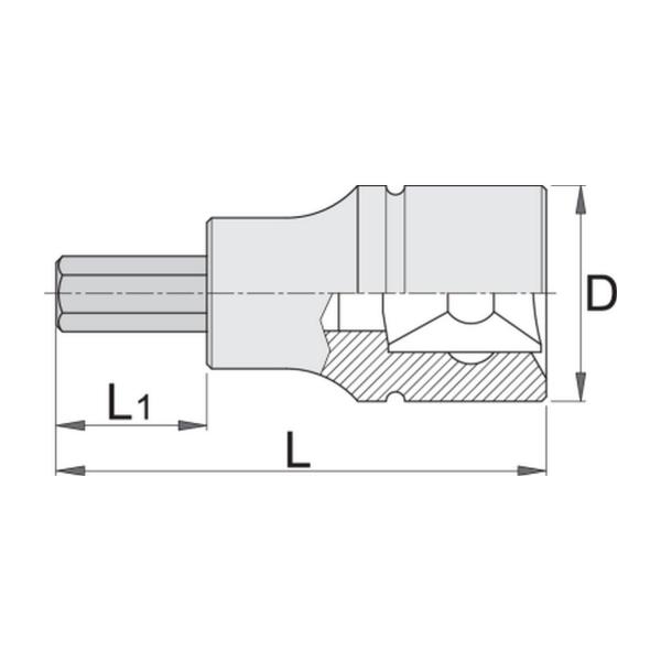 Вложка шестограм Unior 187/2 HX - 1/4 inch, 7 mm