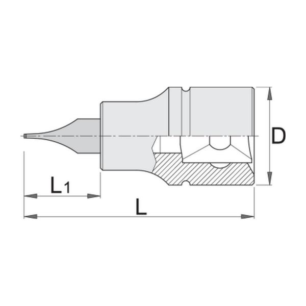 Вложка с плоска отвертка Unior 187/2 SL - 1/4 inch, 5.5х1 mm