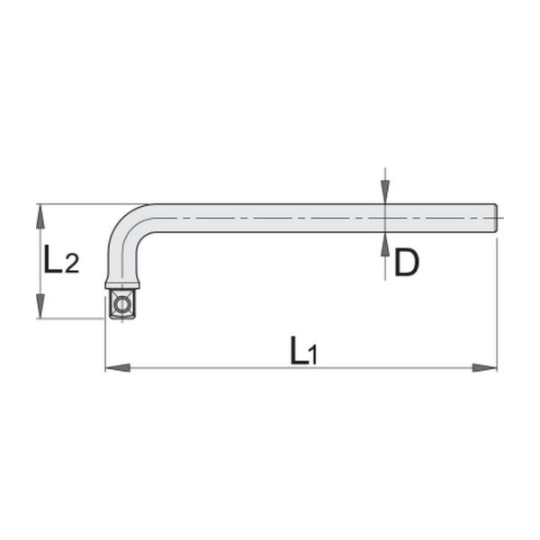 Г-образно удължение Unior 190.5/2 - 1/2 inch, 250 mm