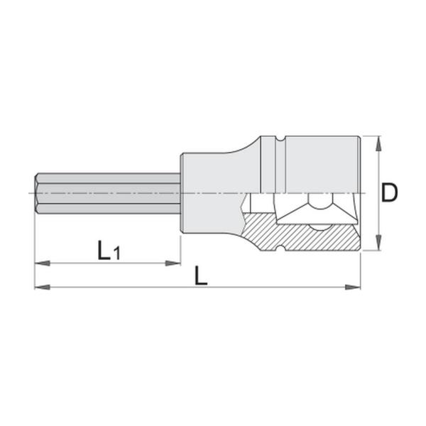 Удължена вложка шестограм Unior 192/2 HX L - 1/2 inch, 12 mm