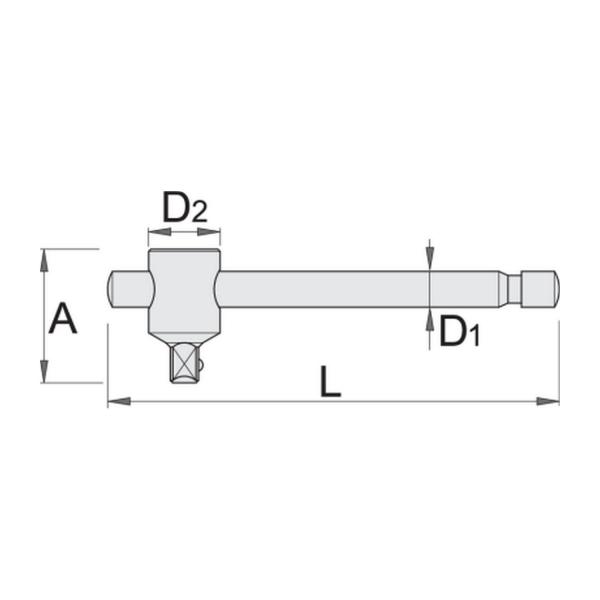 T-образно удължение Unior 197.3/1 - 3/4 inch, 455 mm