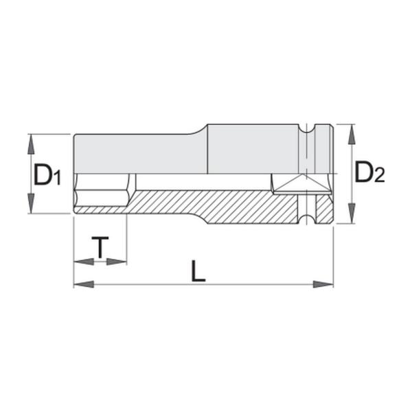Ударна удължена вложка 6-стенна Unior 231/4 6p - 1/2 inch, 17 mm