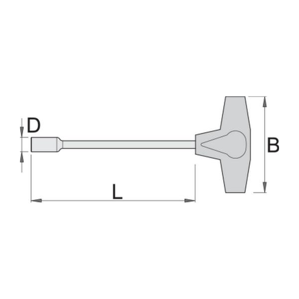 Глух ключ с Т-дръжка Unior 193N - 7 mm