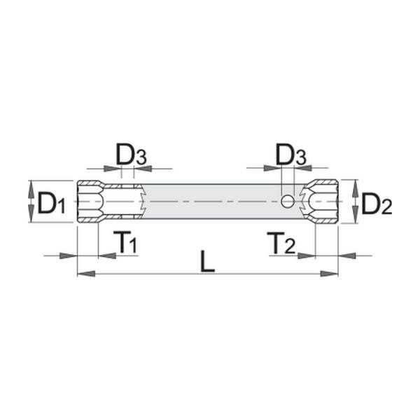 Глух ключ Unior 215/2 - 20x22 mm