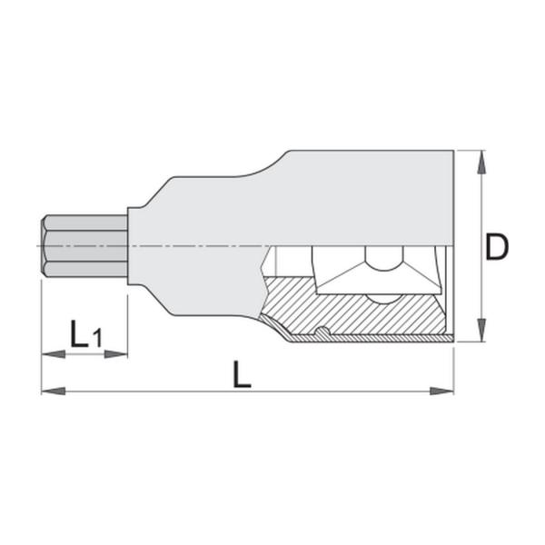 Вложка шестограм Unior 192/2 HX VDE - 1000 V, 1/2 inch, 5 mm