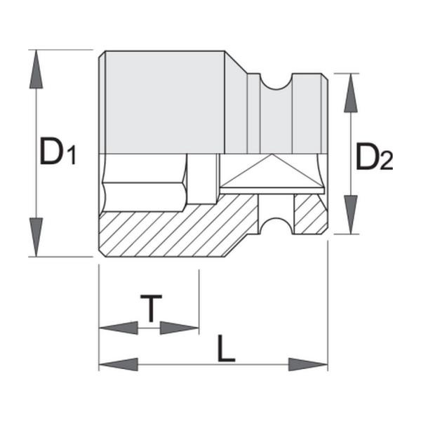Ударна вложка 6-стенна Unior 234/4 6p - 1 1/2 inch, 95 mm