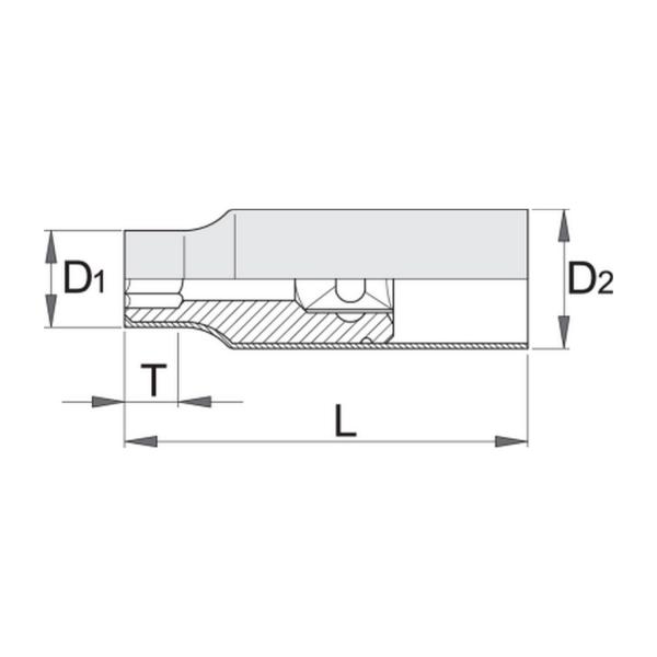 Вложка 6-стенна Unior 238/2 VDE DP - 1000 V, 3/8 inch, 10 mm