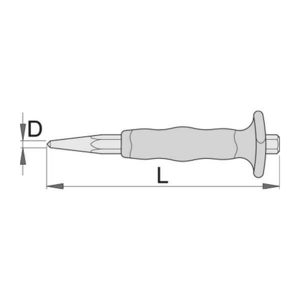 Център с предпазна ръкохватка Unior 642/6 HS - ф 5 mm