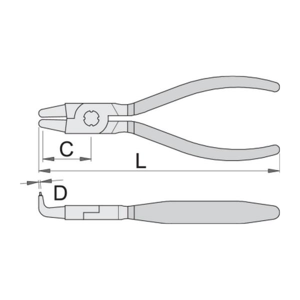 Кривзатварящи зегер клещи Unior 538 PLUS/1 DP - 140 mm, 12-25 mm