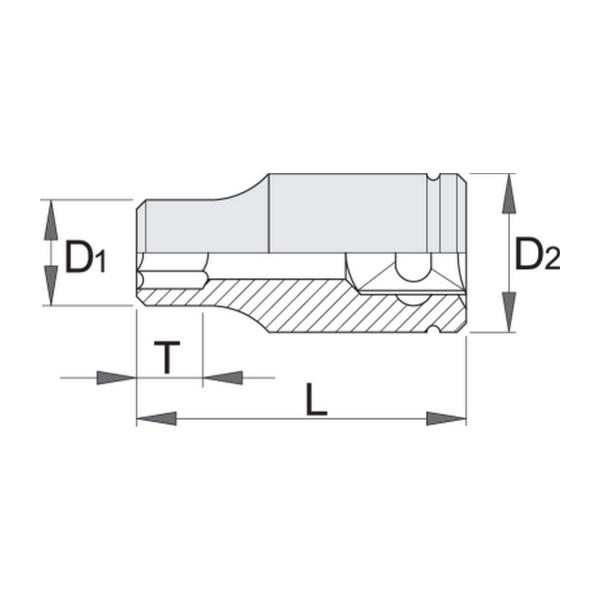 Вложка 6-стенна Unior 190/1 - 1/2 inch, 13 mm