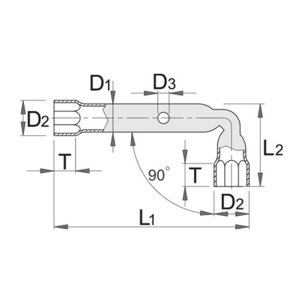 Кован Г-образен глух ключ Unior 217/2 - 22 mm