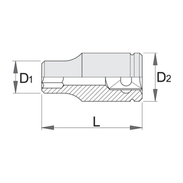 Вложка 12-стенна за работа на височини Unior 190/1 -1/2 inch, 1 inch