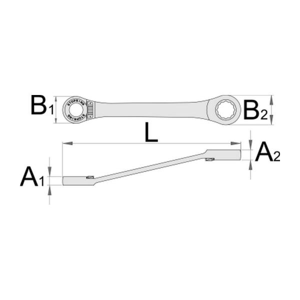 Ключ звезда с тресчотка Unior 170/2 -14x15 mm