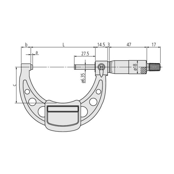 Микрометър Mitutoyo 103-141-10 – 100–125 мм, 0,01 мм
