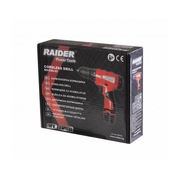 Акумулаторен винтоверт Raider RD-CDL33 - 12 V, 1.5 Ah, 24 Nm 