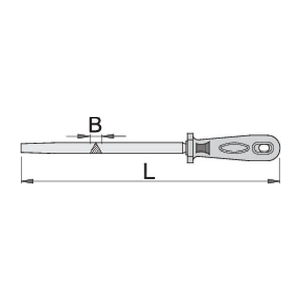 Триъгълна пила с дръжка, полуфина Unior 764 H 1/2 inch S - 300 mm