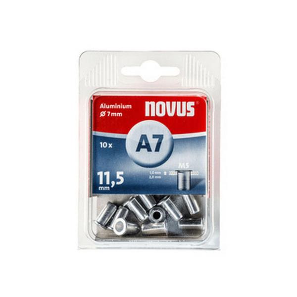 Гайка нит алуминиева Novus - ф 7 mm, М5х11.5 mm, A7, 10 бр. 
