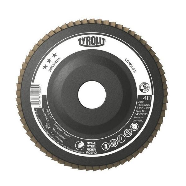 Ламелен диск за шлайфане на метал Tyrolit Premium Longlife - ф 125х22.23 mm, P60