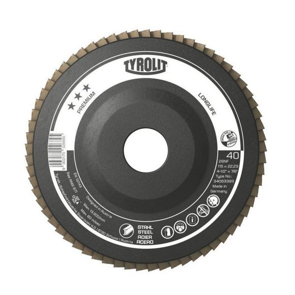 Ламелен диск за шлайфане на метал Tyrolit Premium Longlife - ф 125х22.23 mm, P80