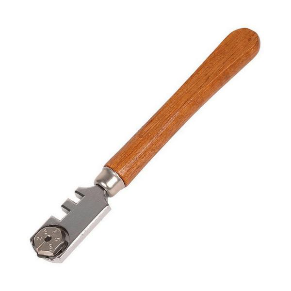 Стъклорез със стоманено колело с 6 ролки Wolfcraft - до 8 mm, 135°